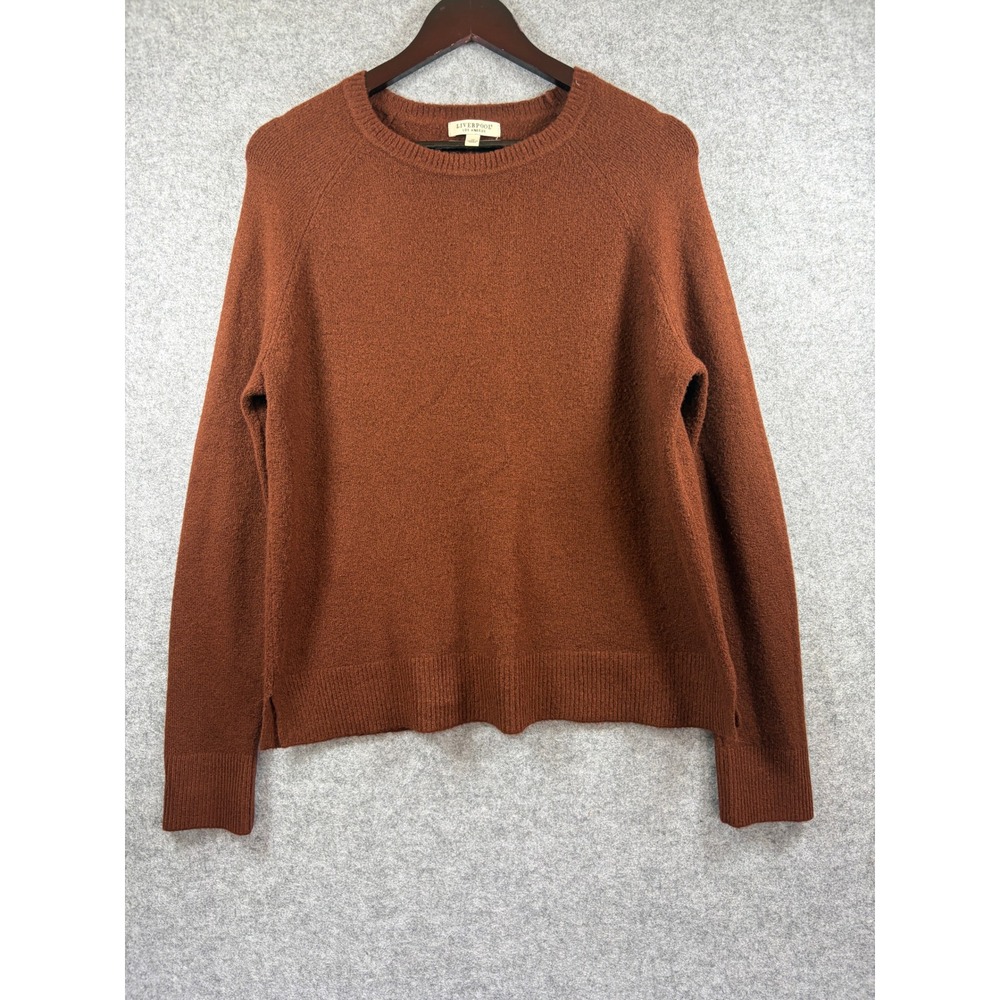 Liverpool Los‎ Angeles Womens Rust Brown Raglan Crewneck Knit Sweater Size M